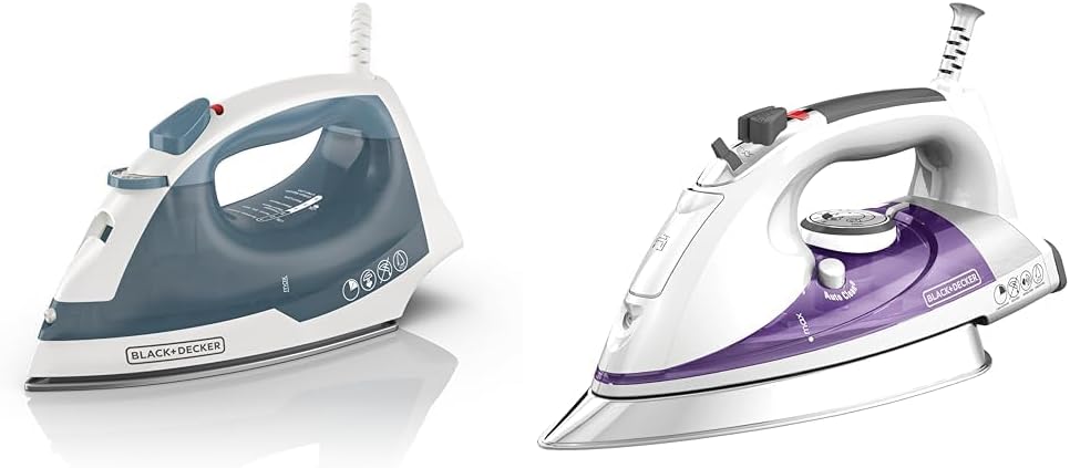 BLACK+DECKER Steam Iron for Clothes with Auto Shutoff & TrueGlide Soleplate