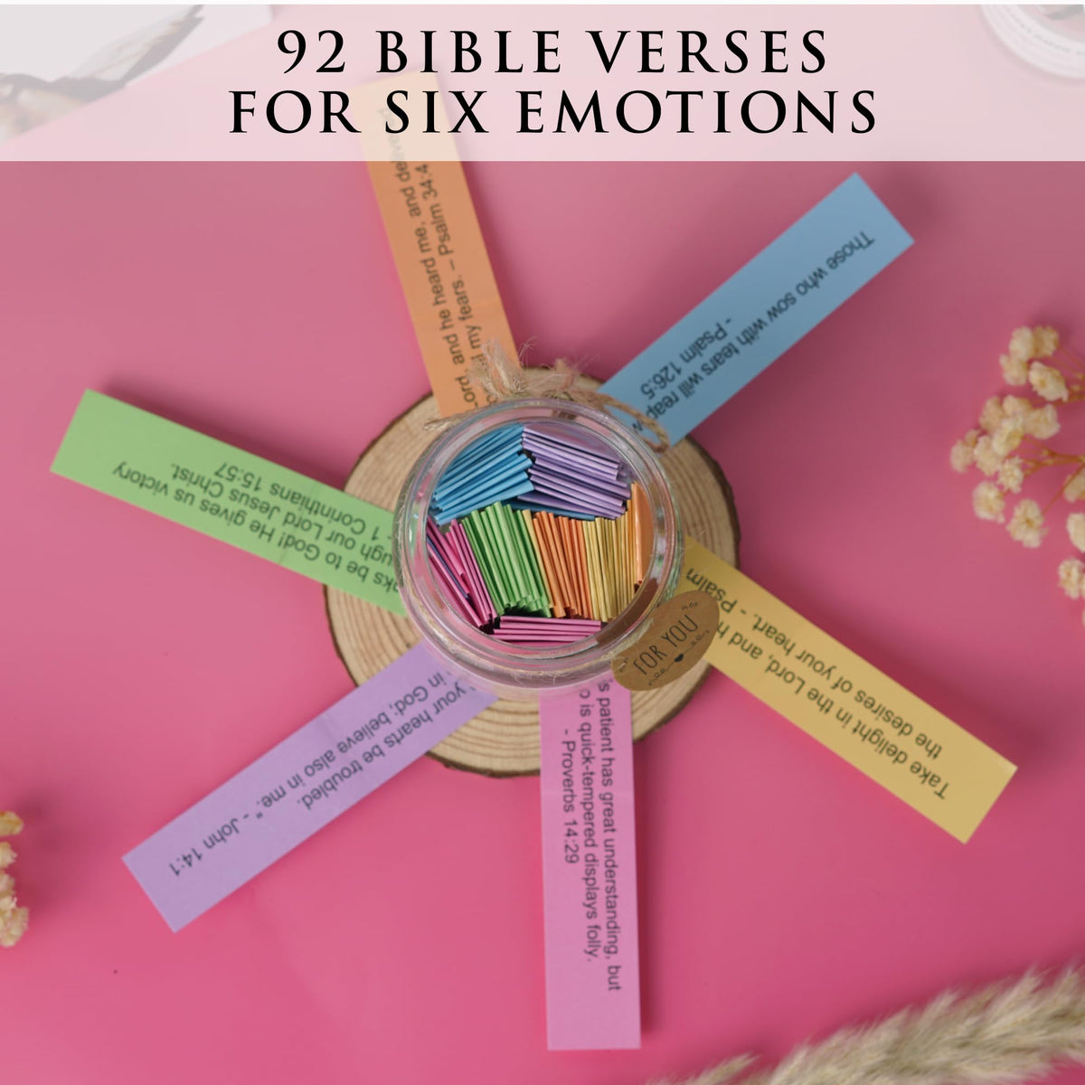 Bible Verses Jar, 92 Hand-Rolled Bible Scroll, Read Me When Christian Jar, Color Coded KJV Bible Verses, Religious Gifts for Women, Prayer Gifts for Friends, Mom, Sister, Cancer Warriors