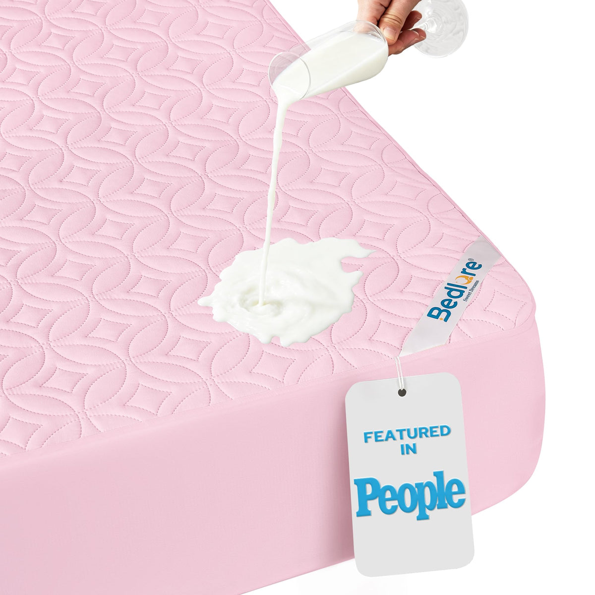 BEDLORE Waterproof Mattress Protector, Queen Size Mattress Pad Noiseless