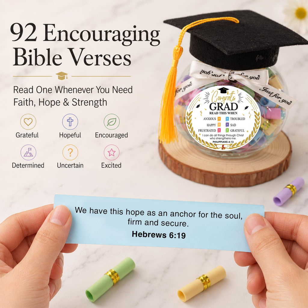 Bible Verses Jar, 92 Hand-Rolled Bible Scroll, Read Me When Christian Jar, Color Coded KJV Bible Verses, Religious Gifts for Women, Prayer Gifts for Friends, Mom, Sister, Cancer Warriors