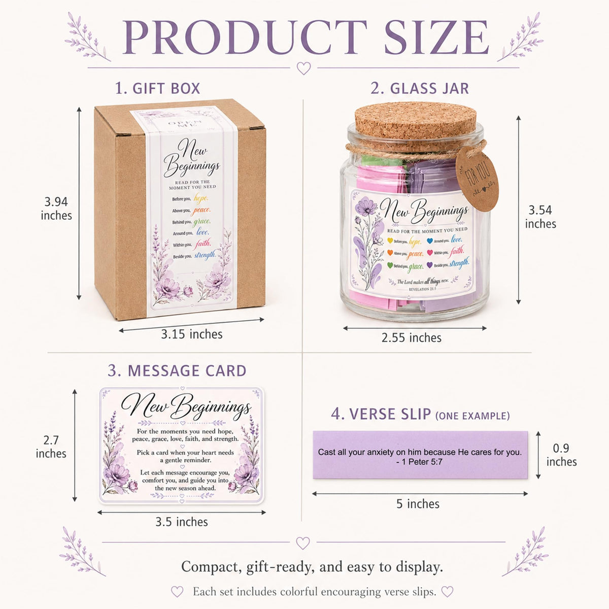 Bible Verses Jar, 92 Hand-Rolled Bible Scroll, Read Me When Christian Jar, Color Coded KJV Bible Verses, Religious Gifts for Women, Prayer Gifts for Friends, Mom, Sister, Cancer Warriors