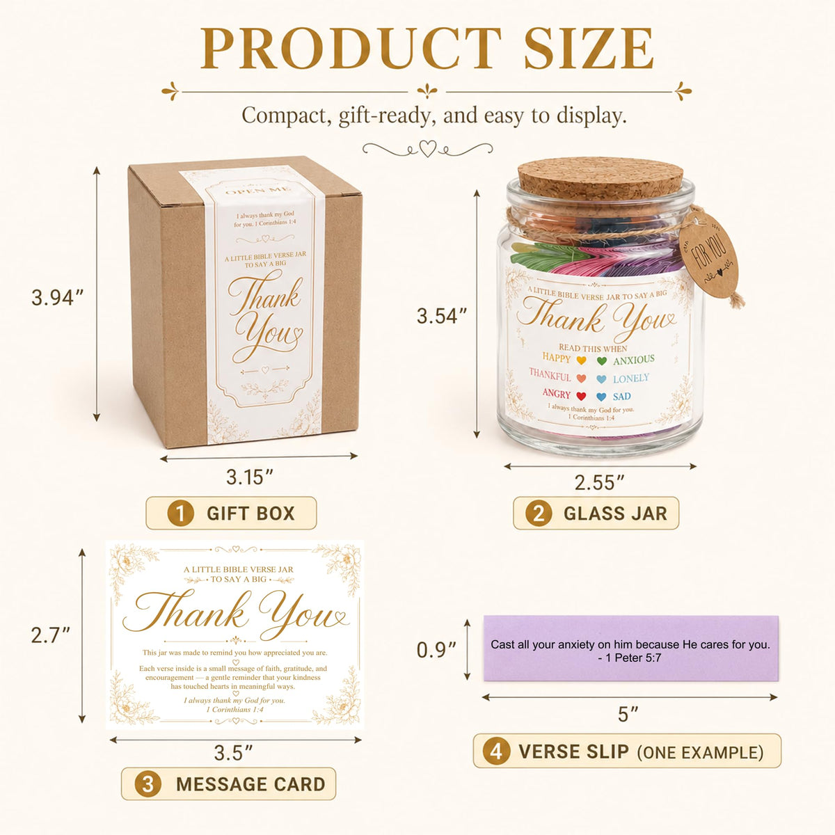 Bible Verses Jar, 92 Hand-Rolled Bible Scroll, Read Me When Christian Jar, Color Coded KJV Bible Verses, Religious Gifts for Women, Prayer Gifts for Friends, Mom, Sister, Cancer Warriors