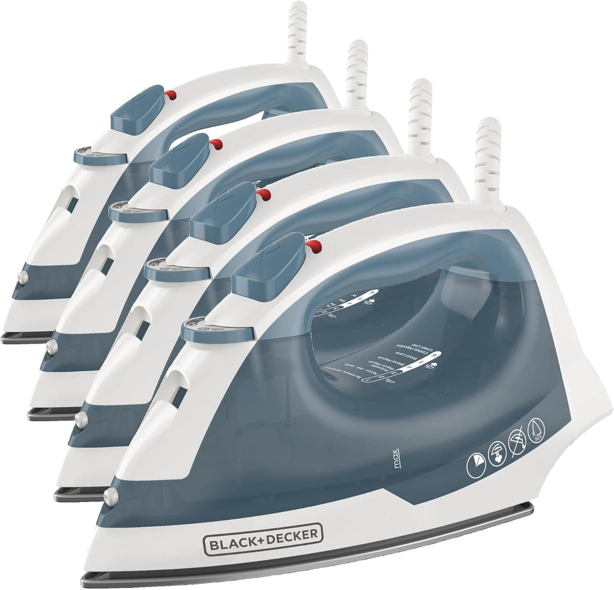 BLACK+DECKER Steam Iron for Clothes with Auto Shutoff & TrueGlide Soleplate