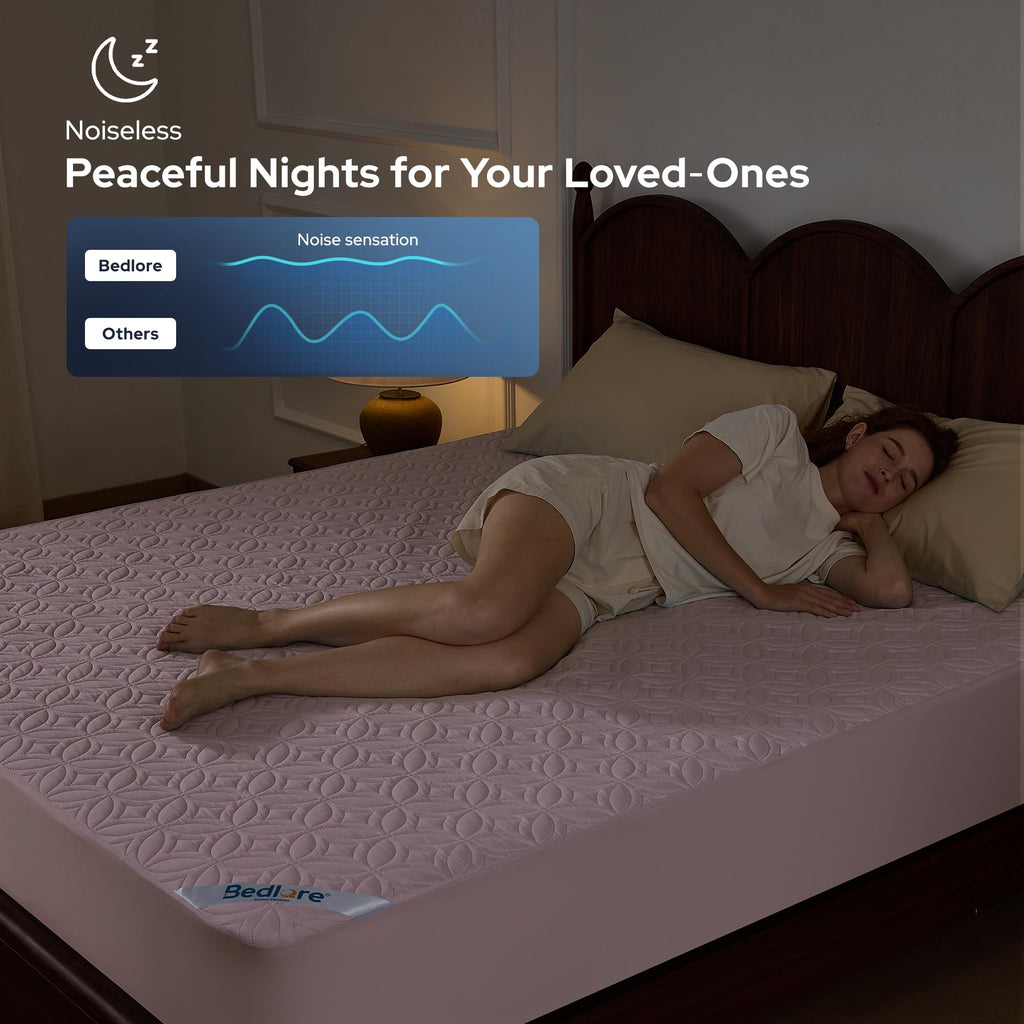 BEDLORE Waterproof Mattress Protector, Queen Size Mattress Pad Noiseless
