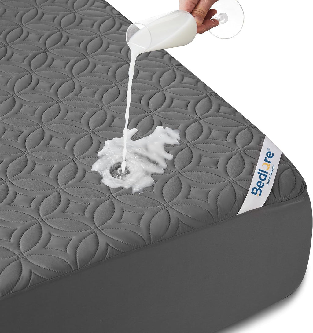 BEDLORE Waterproof Mattress Protector, Queen Size Mattress Pad Noiseless