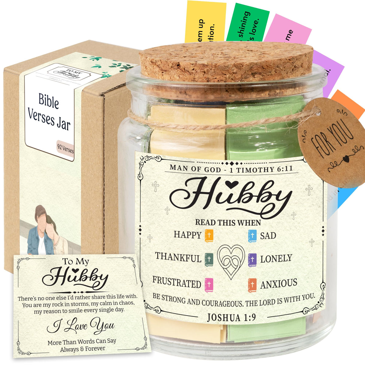 Bible Verses Jar, 92 Hand-Rolled Bible Scroll, Read Me When Christian Jar, Color Coded KJV Bible Verses, Religious Gifts for Women, Prayer Gifts for Friends, Mom, Sister, Cancer Warriors