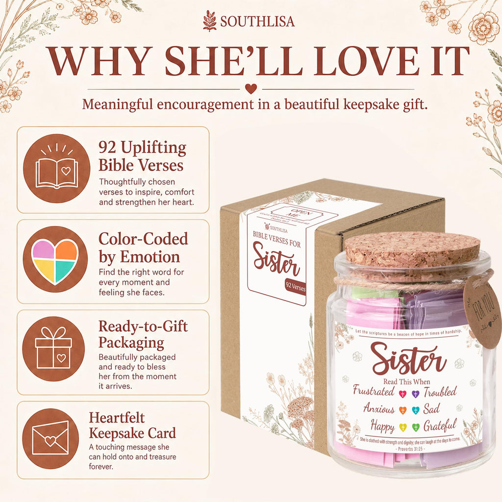 Bible Verses Jar, 92 Hand-Rolled Bible Scroll, Read Me When Christian Jar, Color Coded KJV Bible Verses, Religious Gifts for Women, Prayer Gifts for Friends, Mom, Sister, Cancer Warriors