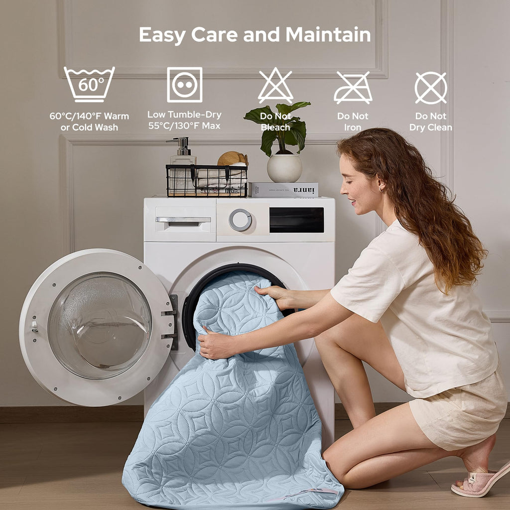 BEDLORE Waterproof Mattress Protector, Queen Size Mattress Pad Noiseless