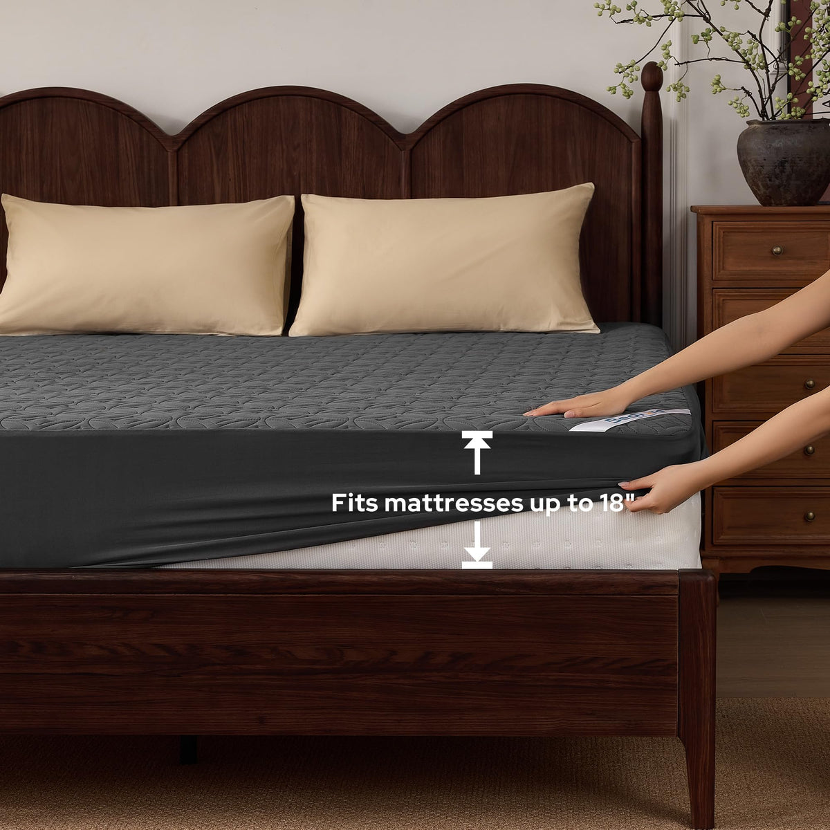 BEDLORE Waterproof Mattress Protector, Queen Size Mattress Pad Noiseless