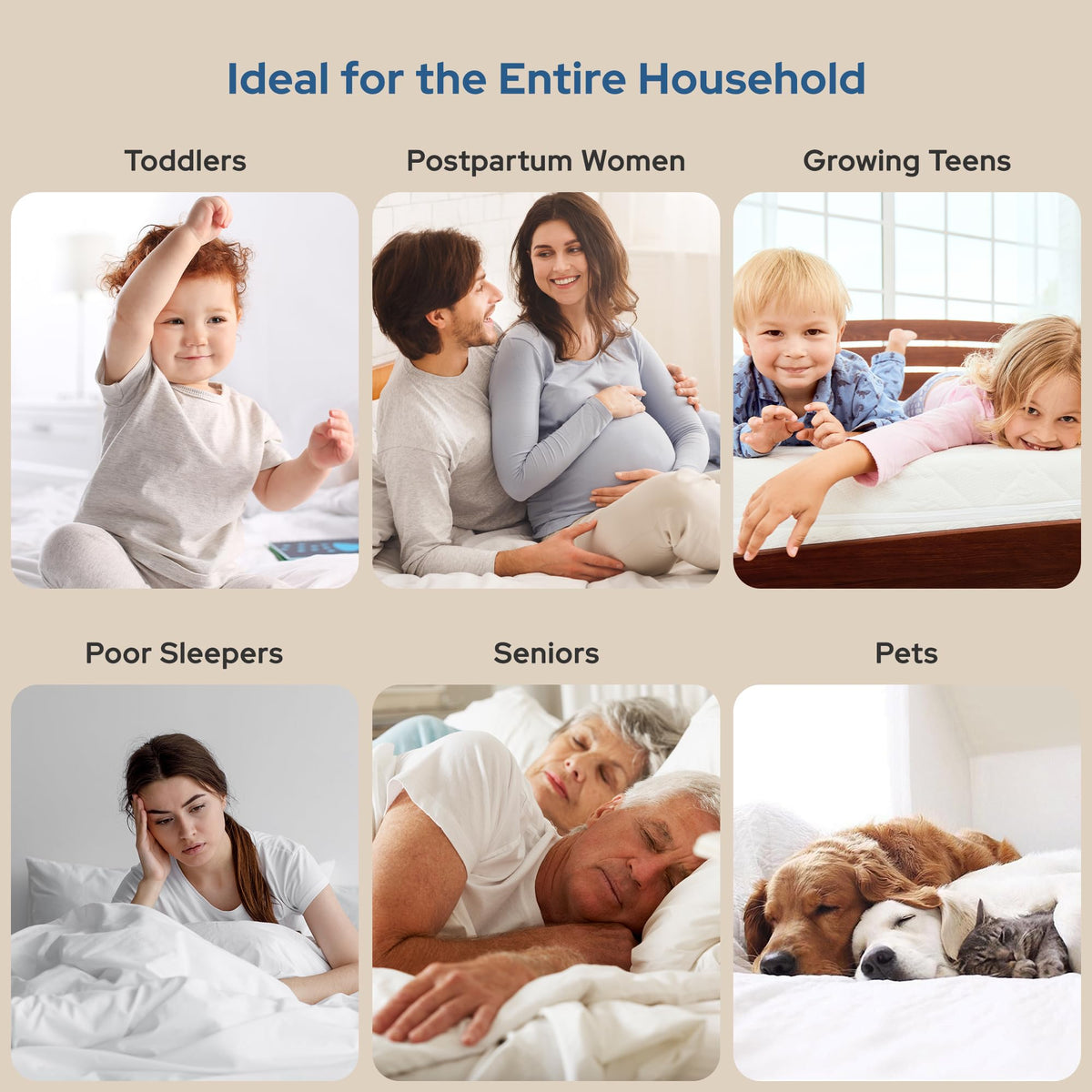 BEDLORE Waterproof Mattress Protector, Queen Size Mattress Pad Noiseless