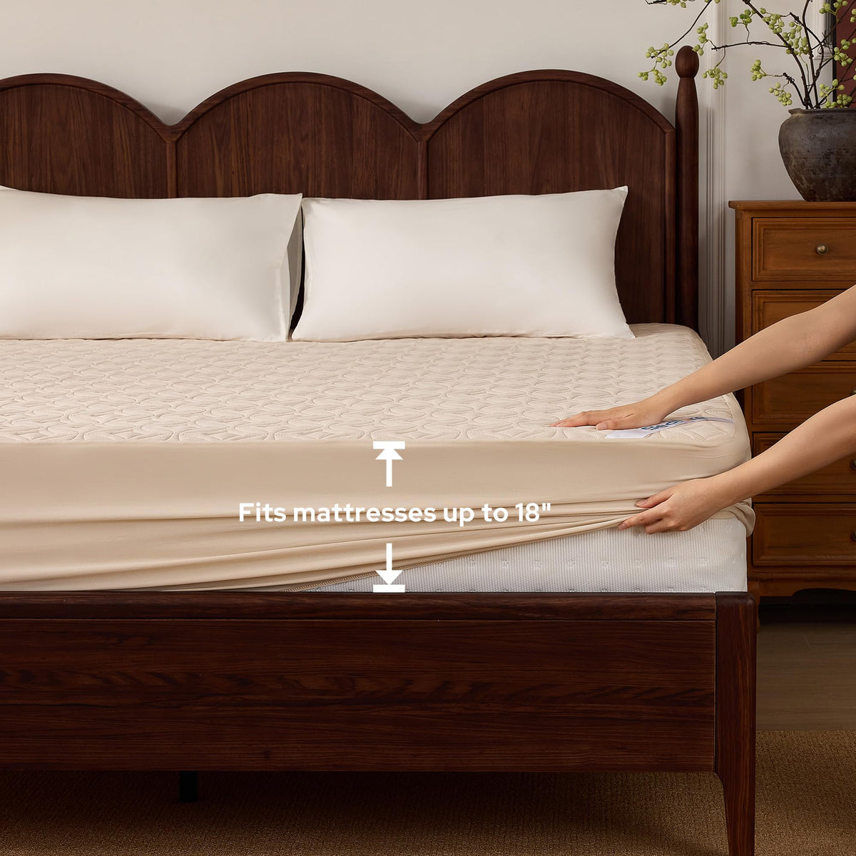 BEDLORE Waterproof Mattress Protector, Queen Size Mattress Pad Noiseless