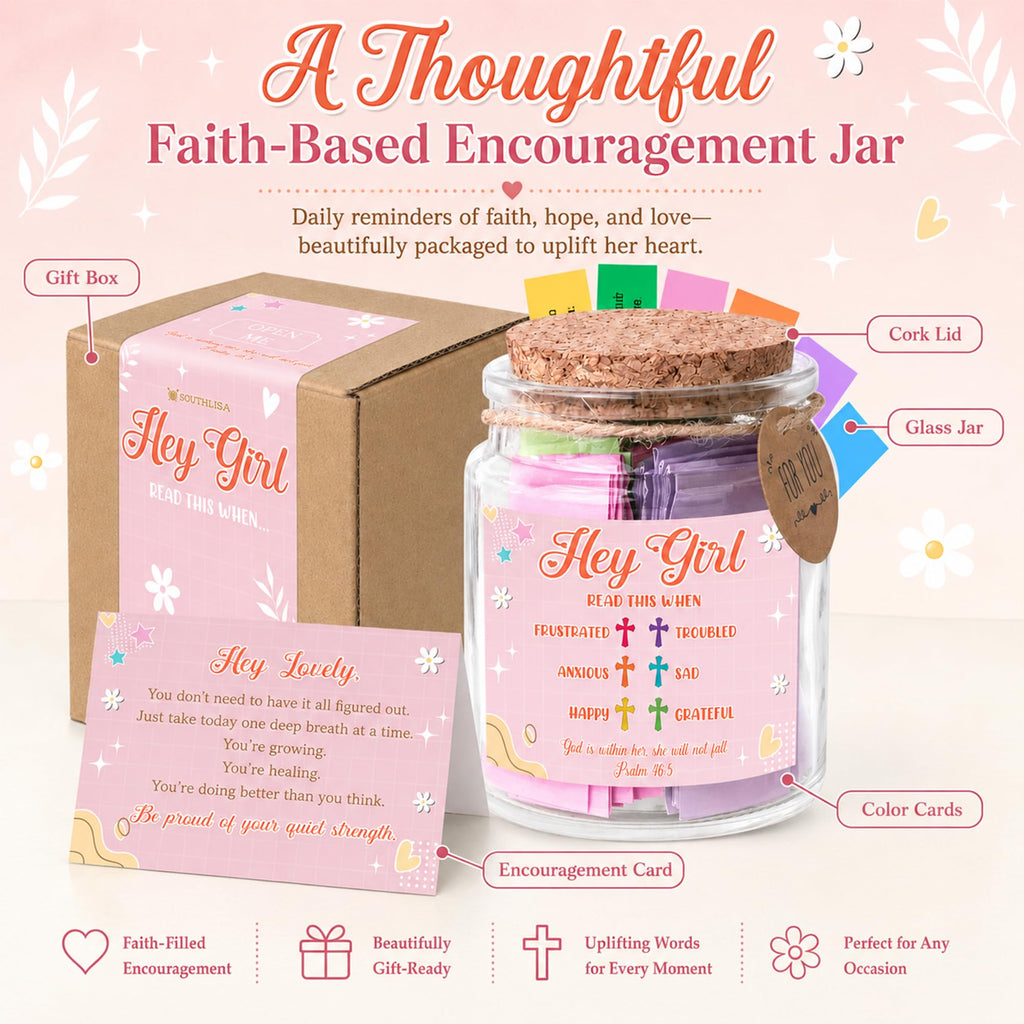 Bible Verses Jar, 92 Hand-Rolled Bible Scroll, Read Me When Christian Jar, Color Coded KJV Bible Verses, Religious Gifts for Women, Prayer Gifts for Friends, Mom, Sister, Cancer Warriors