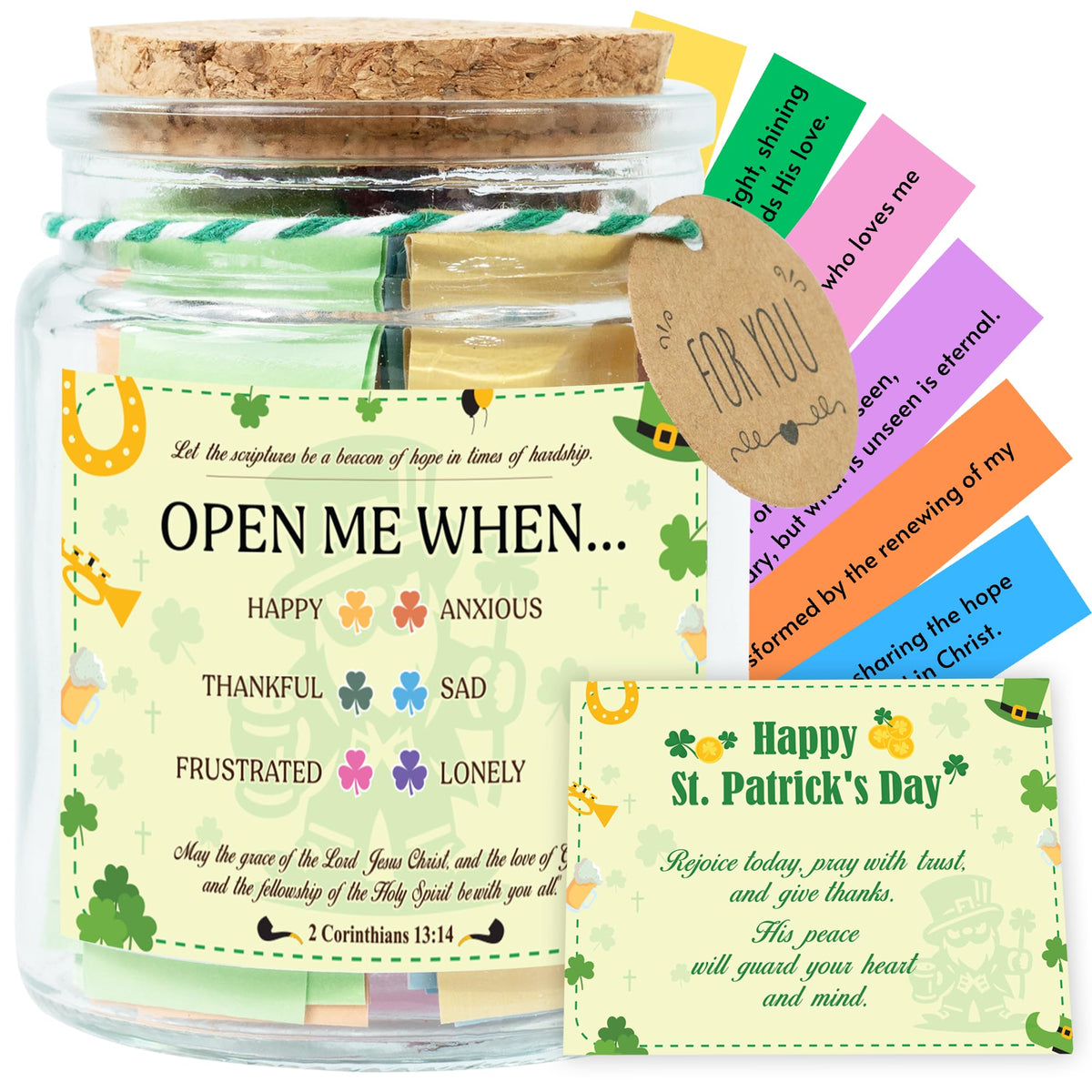 Bible Verses Jar, 92 Hand-Rolled Bible Scroll, Read Me When Christian Jar, Color Coded KJV Bible Verses, Religious Gifts for Women, Prayer Gifts for Friends, Mom, Sister, Cancer Warriors