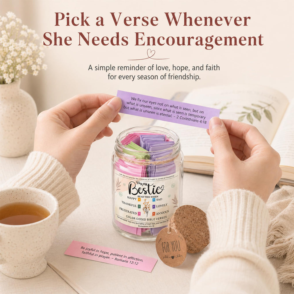 Bible Verses Jar, 92 Hand-Rolled Bible Scroll, Read Me When Christian Jar, Color Coded KJV Bible Verses, Religious Gifts for Women, Prayer Gifts for Friends, Mom, Sister, Cancer Warriors