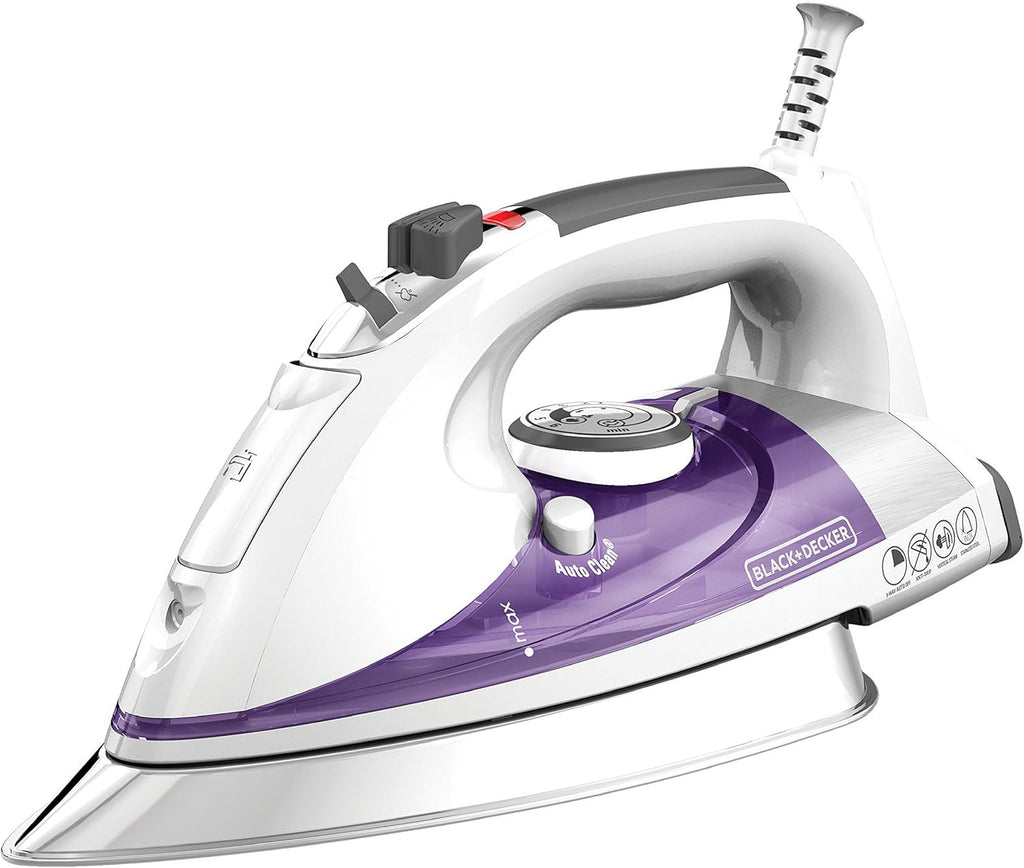 BLACK+DECKER Steam Iron for Clothes with Auto Shutoff & TrueGlide Soleplate