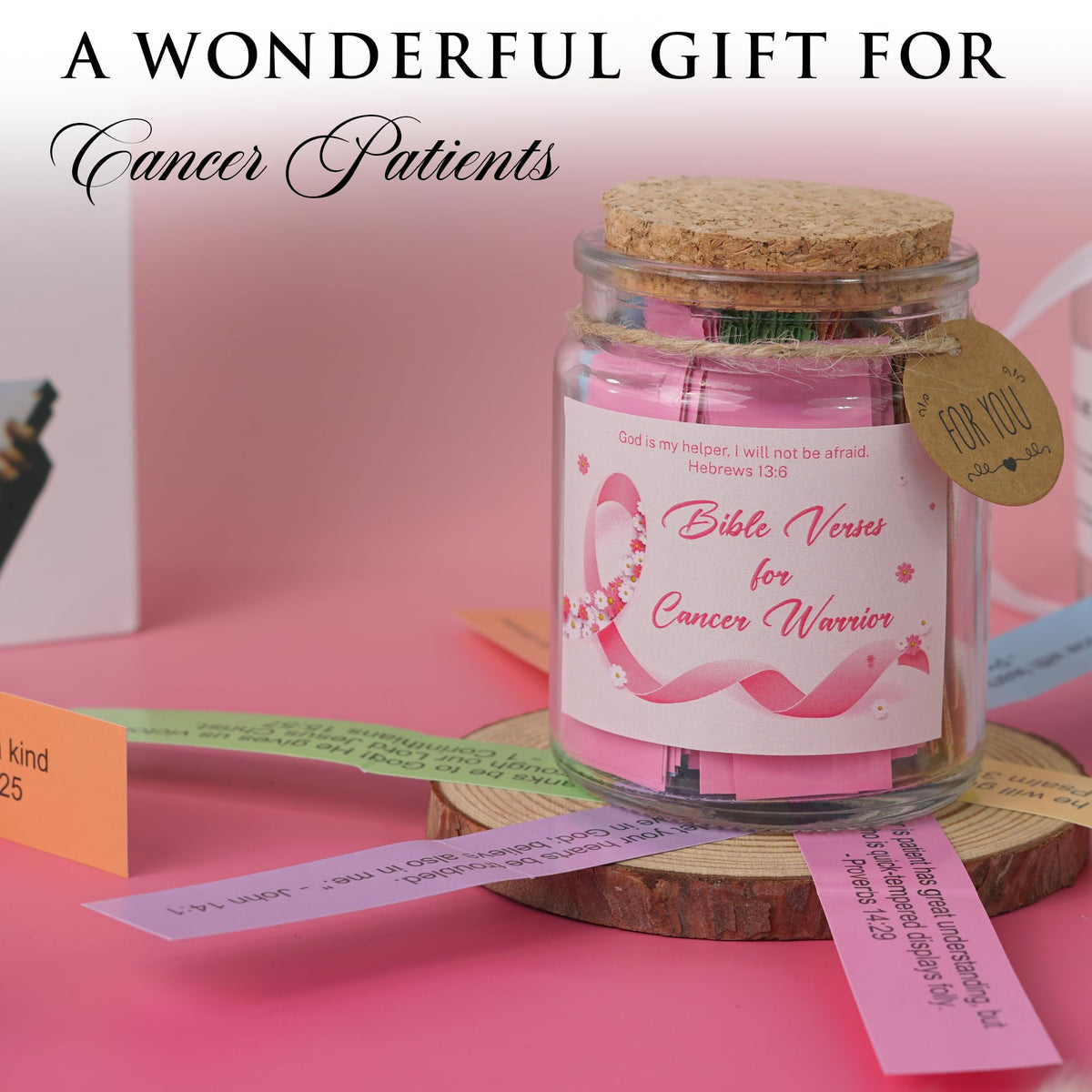 Bible Verses Jar, 92 Hand-Rolled Bible Scroll, Read Me When Christian Jar, Color Coded KJV Bible Verses, Religious Gifts for Women, Prayer Gifts for Friends, Mom, Sister, Cancer Warriors