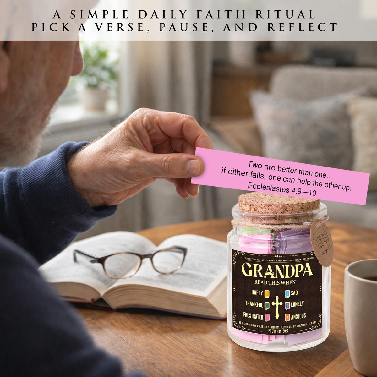 Bible Verses Jar, 92 Hand-Rolled Bible Scroll, Read Me When Christian Jar, Color Coded KJV Bible Verses, Religious Gifts for Women, Prayer Gifts for Friends, Mom, Sister, Cancer Warriors