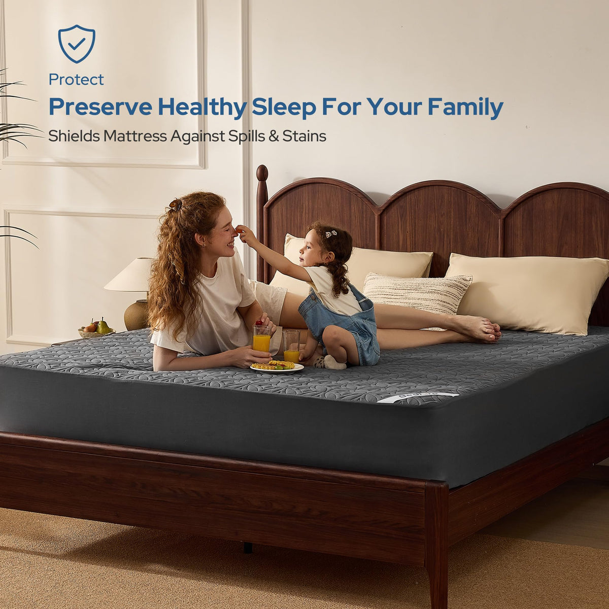 BEDLORE Waterproof Mattress Protector, Queen Size Mattress Pad Noiseless