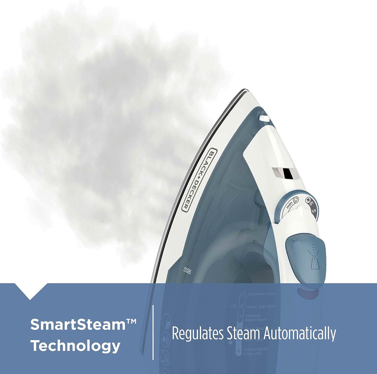 BLACK+DECKER Steam Iron for Clothes with Auto Shutoff & TrueGlide Soleplate