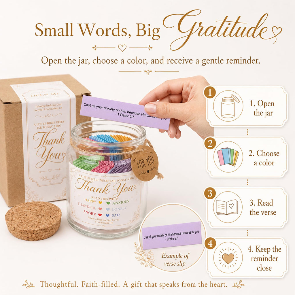 Bible Verses Jar, 92 Hand-Rolled Bible Scroll, Read Me When Christian Jar, Color Coded KJV Bible Verses, Religious Gifts for Women, Prayer Gifts for Friends, Mom, Sister, Cancer Warriors