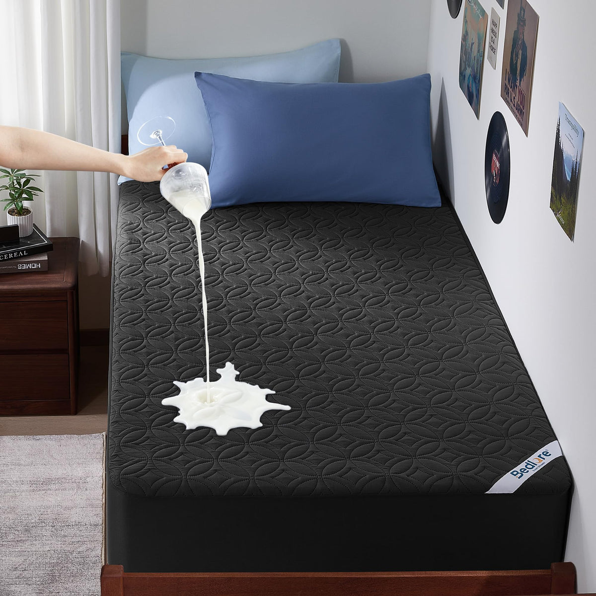 BEDLORE Waterproof Mattress Protector, Queen Size Mattress Pad Noiseless