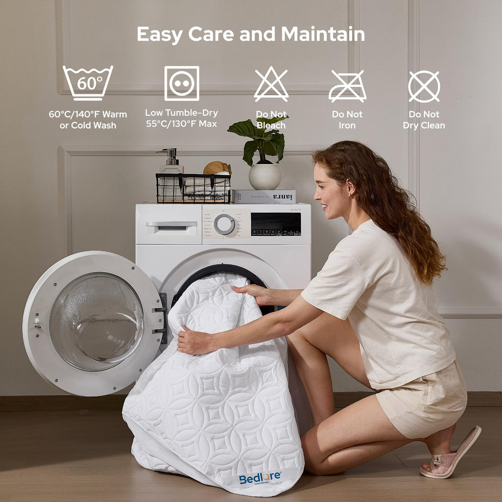 BEDLORE Waterproof Mattress Protector, Queen Size Mattress Pad Noiseless