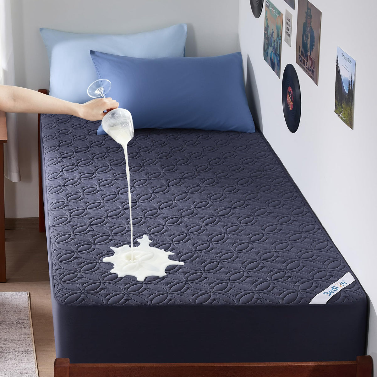 BEDLORE Waterproof Mattress Protector, Queen Size Mattress Pad Noiseless