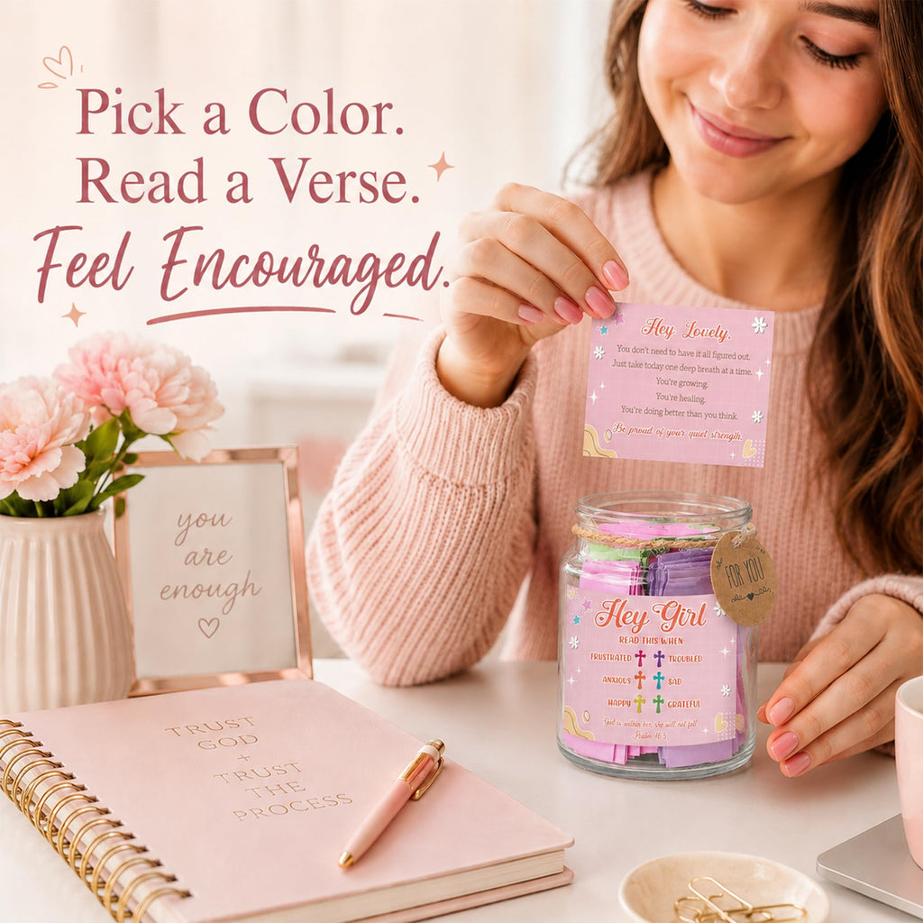 Bible Verses Jar, 92 Hand-Rolled Bible Scroll, Read Me When Christian Jar, Color Coded KJV Bible Verses, Religious Gifts for Women, Prayer Gifts for Friends, Mom, Sister, Cancer Warriors