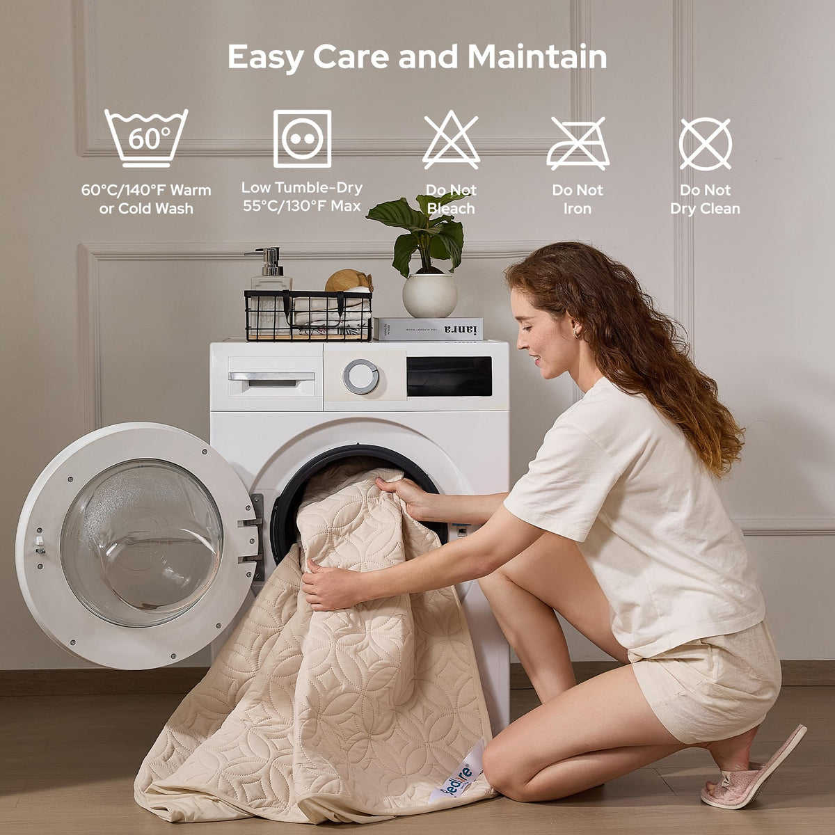 BEDLORE Waterproof Mattress Protector, Queen Size Mattress Pad Noiseless
