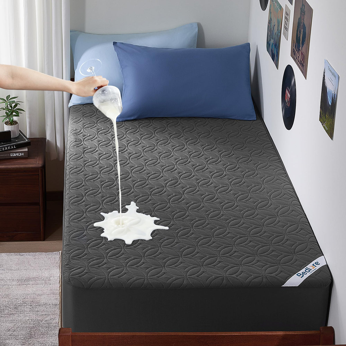 BEDLORE Waterproof Mattress Protector, Queen Size Mattress Pad Noiseless