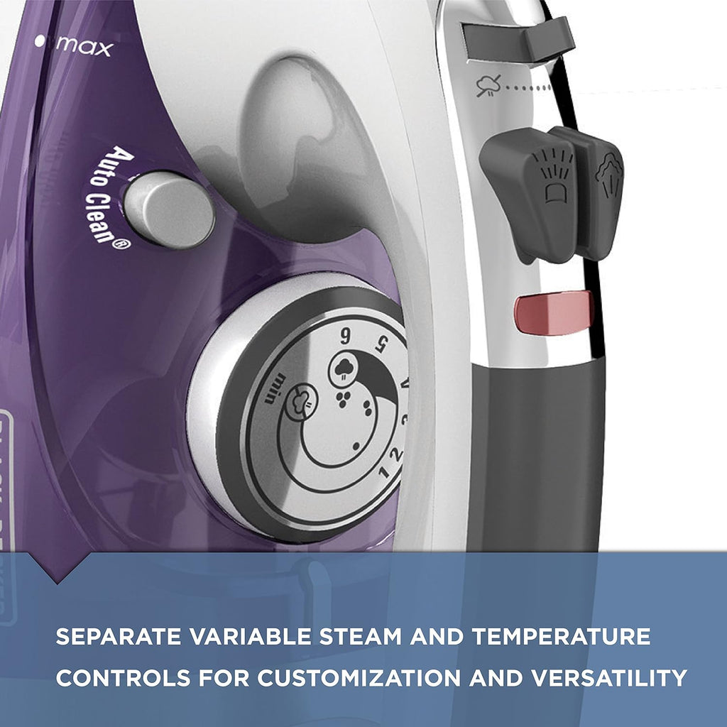BLACK+DECKER Steam Iron for Clothes with Auto Shutoff & TrueGlide Soleplate